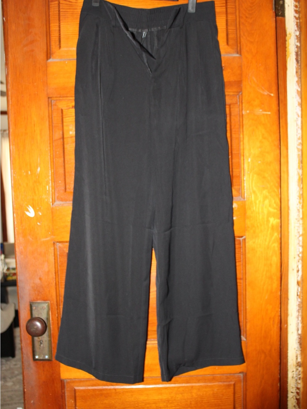 Women's Black Wide-Leg Pull-On Pants